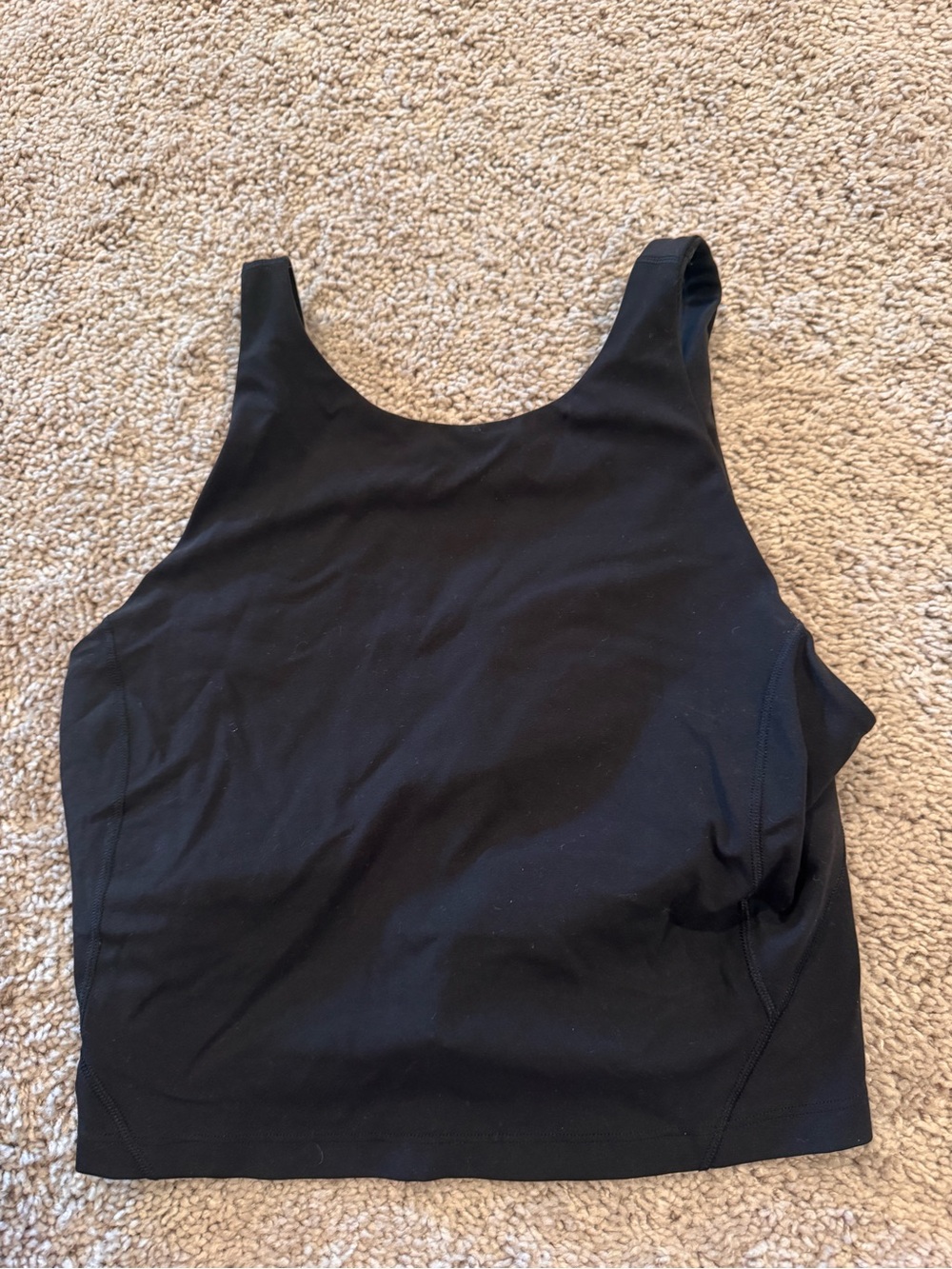 lululemon athletica Black Scoop Neck Cropped Tank